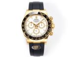 Rolex Daytona 904L Steel 40mm 4131 Movement Ceramic White Face Oysterflex Watch